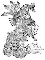 Kukulkan (Quetzalcoatl) sculpture in the cenote